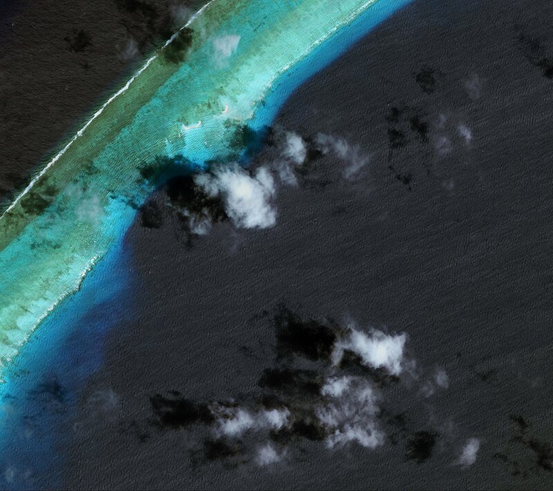 Aerial View of Coral Reef — Blue, Serene, Photograph