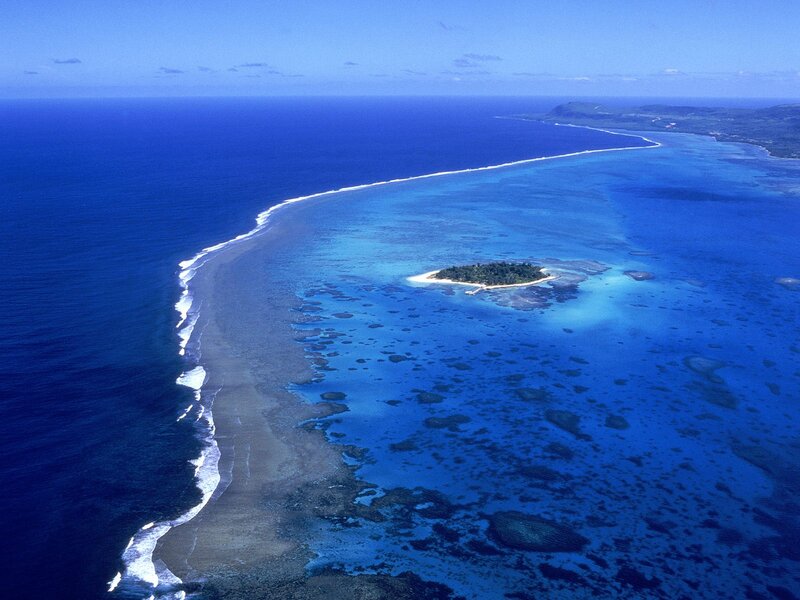 Aerial View of Coral Reef — Blue, Serene