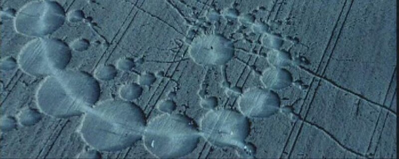Aerial view of crop circles
