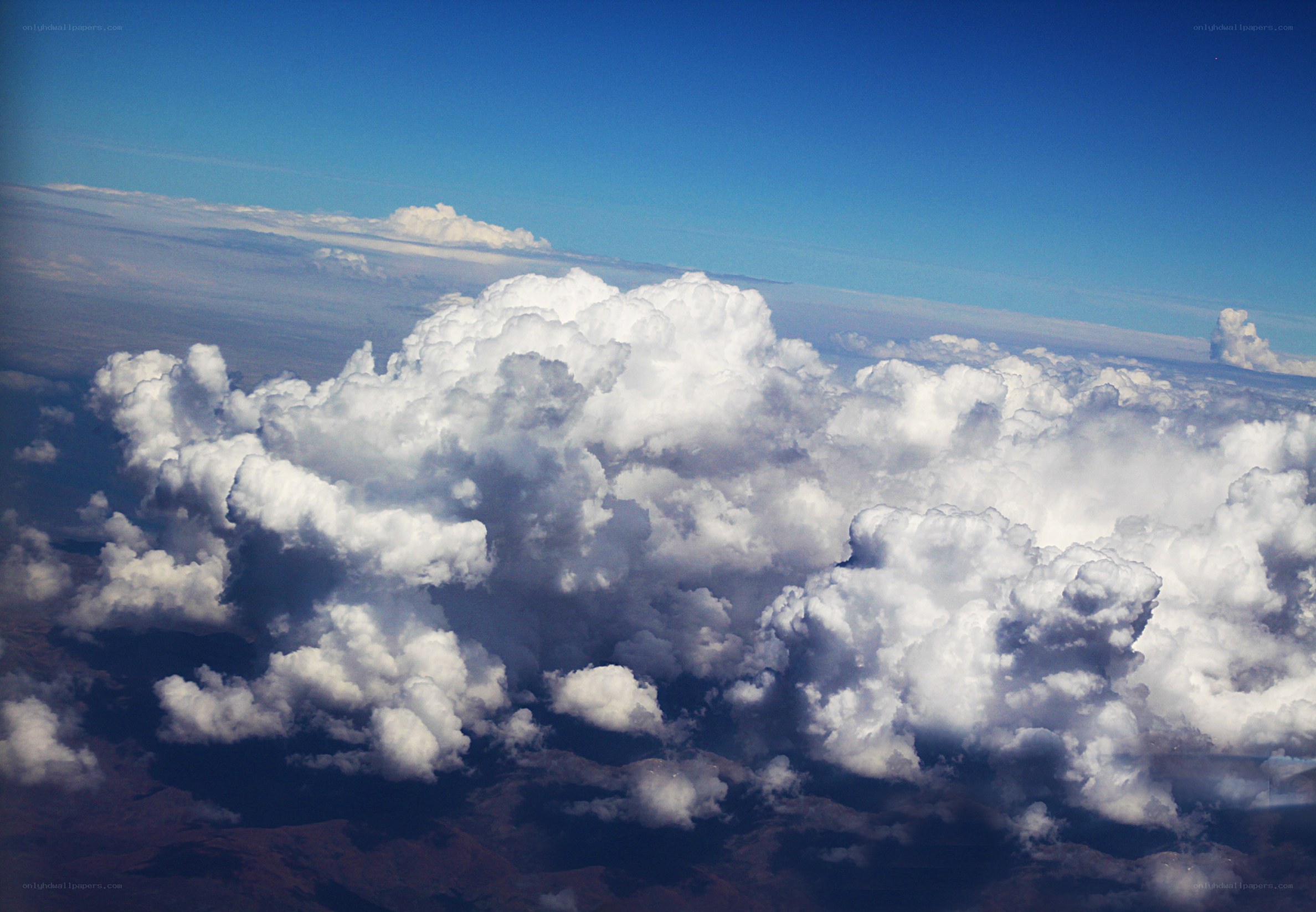 Aerial view of cumulus clouds