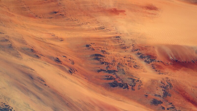 Aerial View of Desert Dunes — Orange