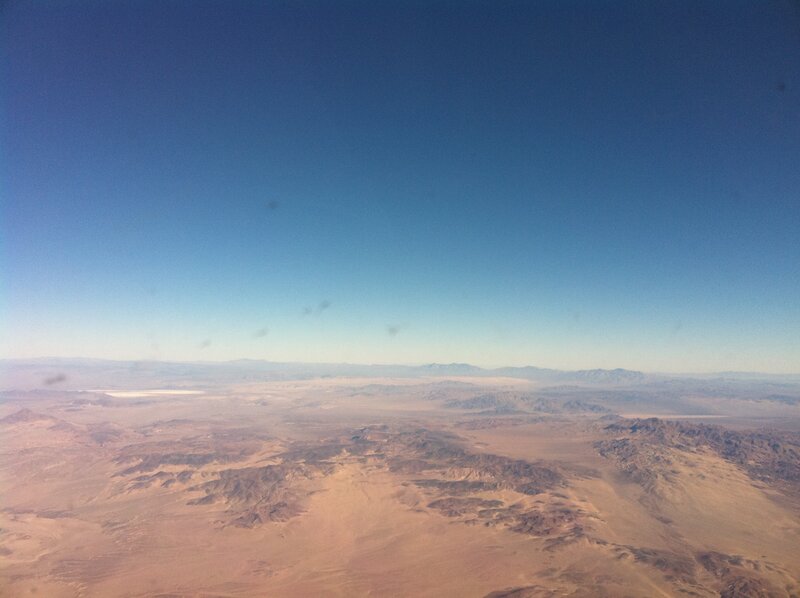Aerial view of desert landscape