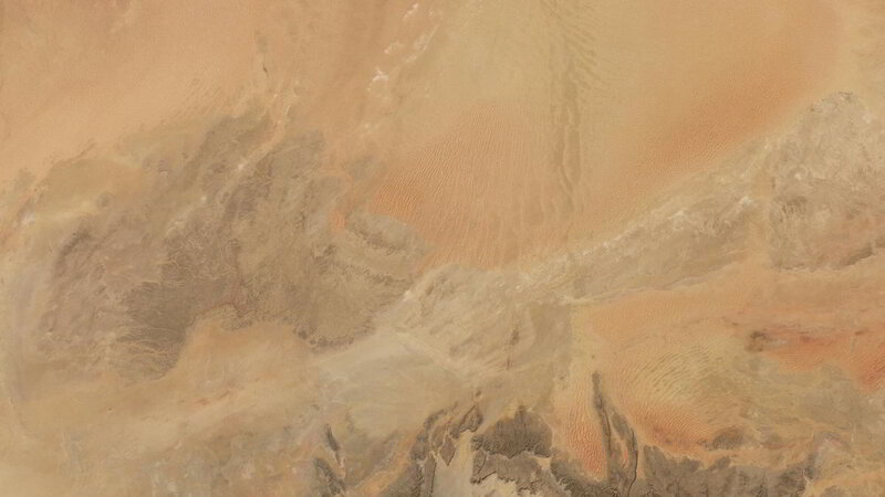 Aerial view of desert landscape