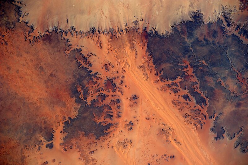 Aerial View of Desert Landscape — Orange