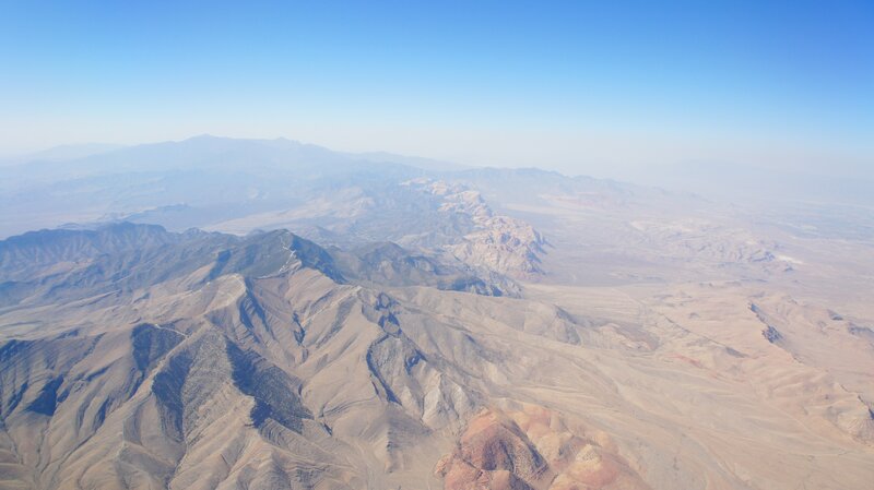 Aerial View of Desert Mountains — Blue