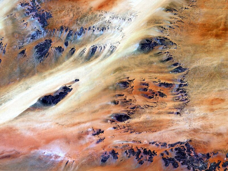 Aerial view of desert patterns