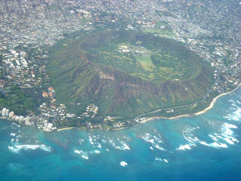 Aerial view of Diamond Head
