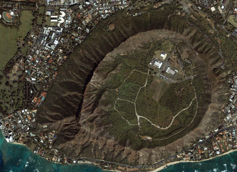 Aerial view of Diamond Head