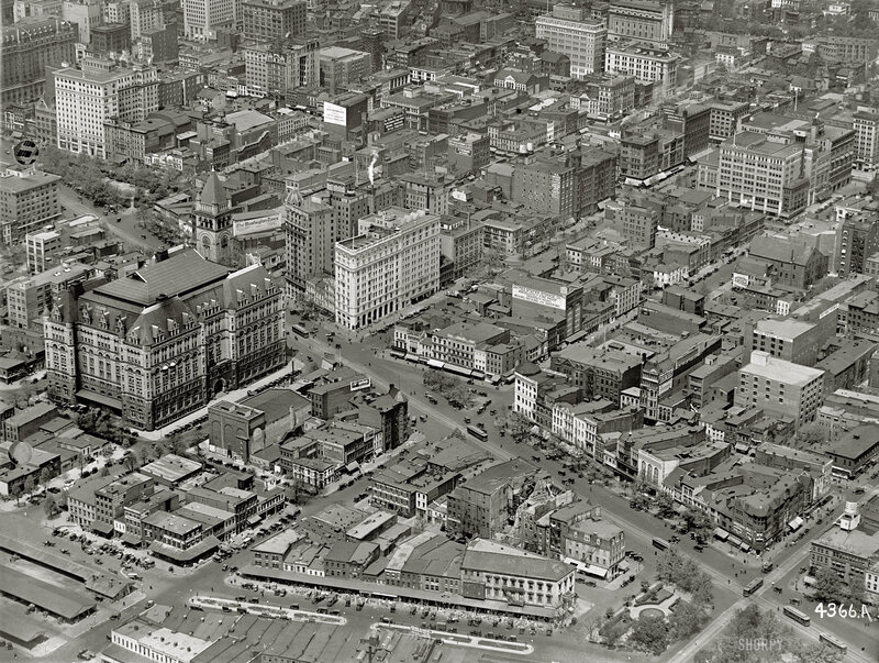 Aerial view of downtown Washington DC