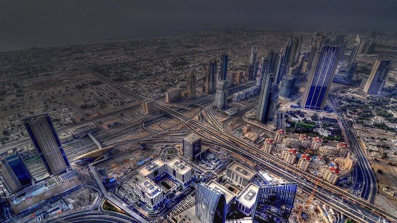 Aerial View of Dubai — Blue