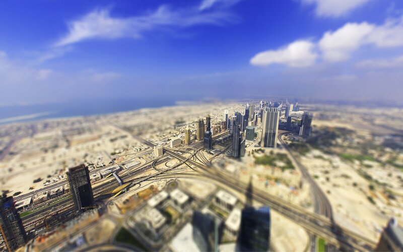 aerial view of dubai city