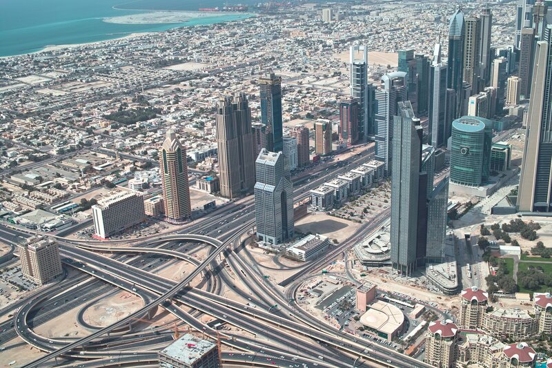 Aerial View of Dubai — Gray