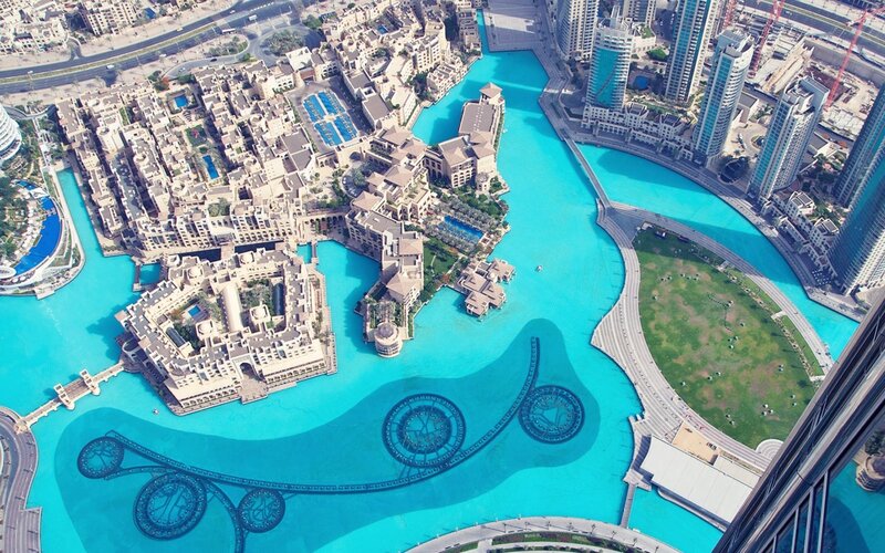 Aerial View of Dubai Mall — Blue
