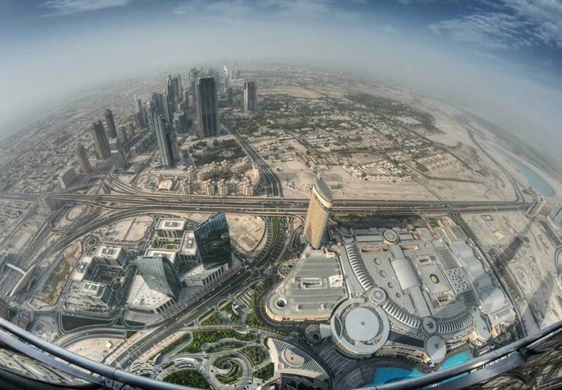 Aerial view of Dubai skyline
