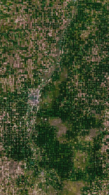 Aerial View of Farmland — Green, Neutral, Photograph, Fields