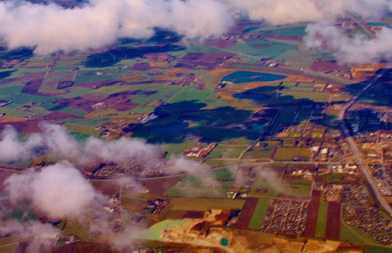 Aerial View of Farmland — Green, Serene