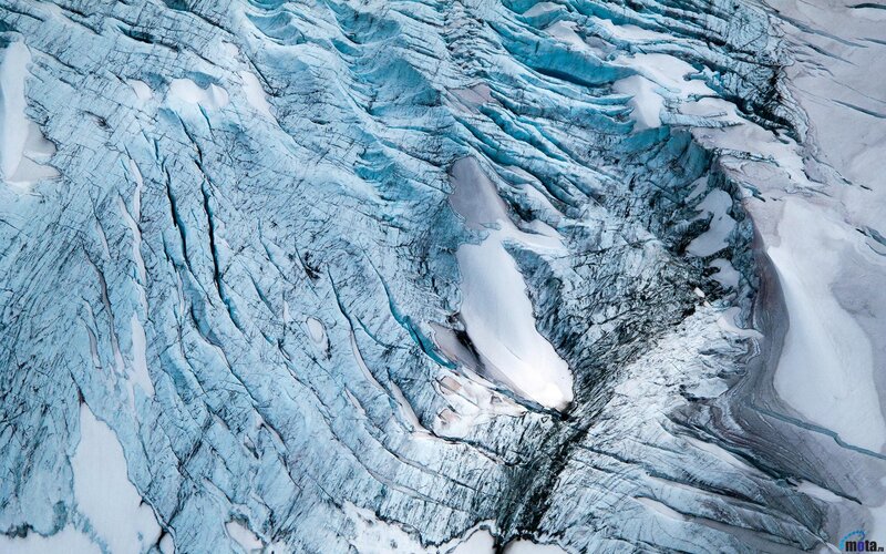 Aerial View of Glacier — Blue