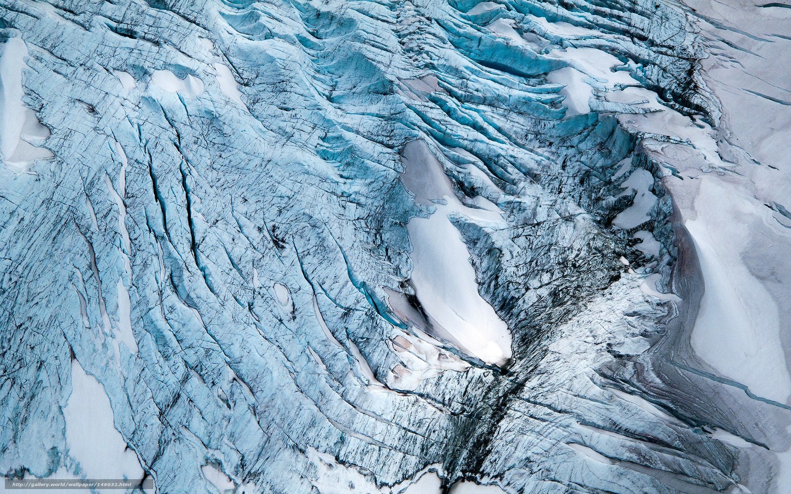 Aerial view of glacier surface