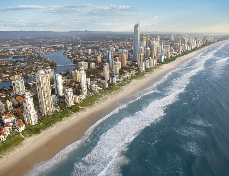 Aerial view of Gold Coast city