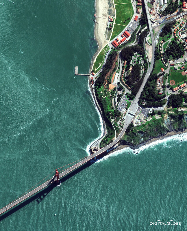 Aerial view of Golden Gate Bridge