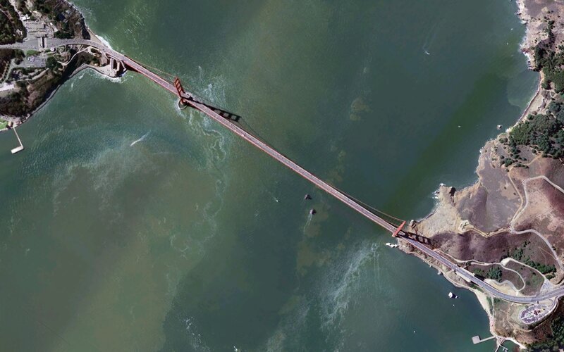 Aerial view of Golden Gate Bridge
