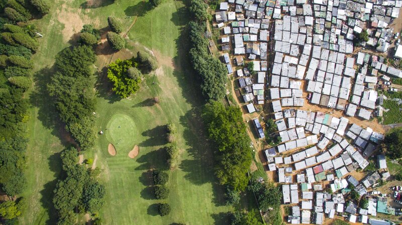 Aerial View of Golf Course — Green, Contrasting