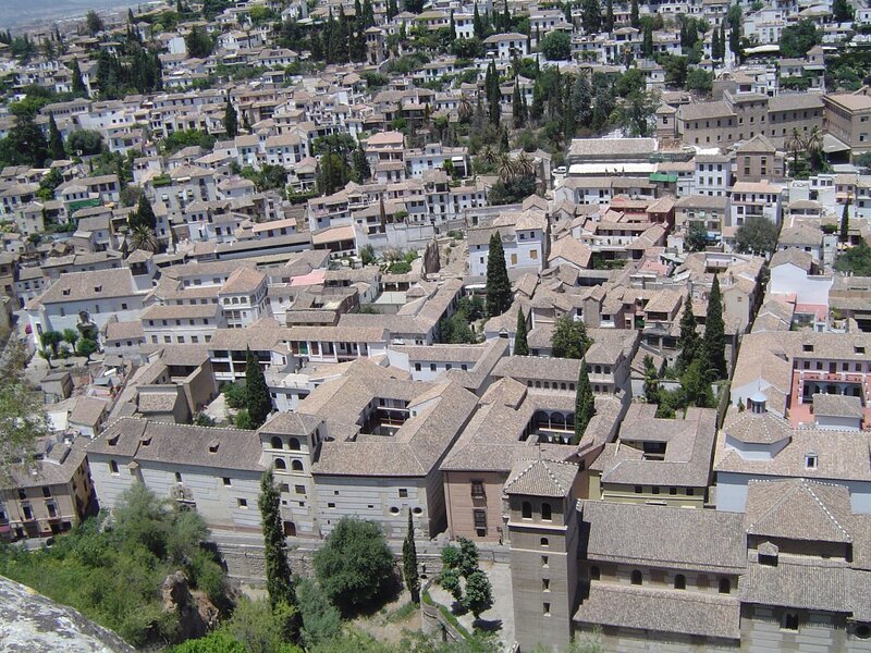 Aerial view of Granada's old town