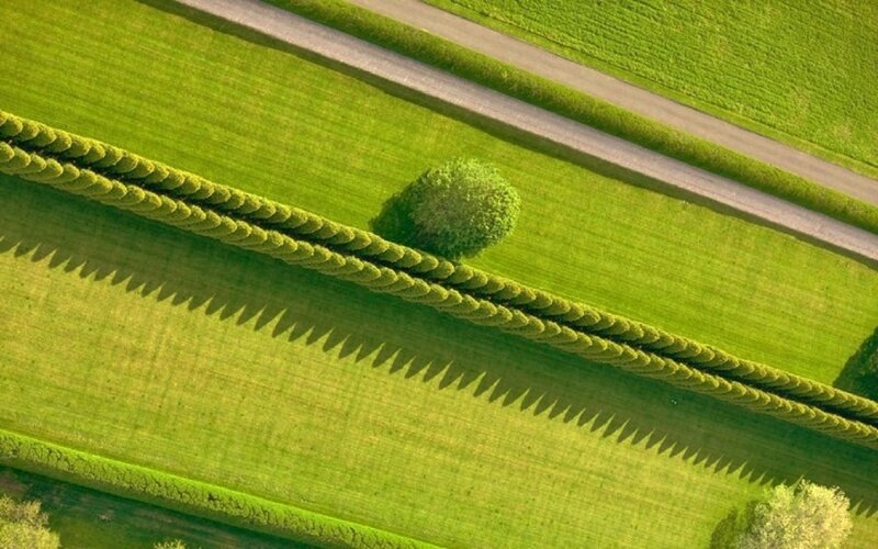 Aerial View of Green Fields — Serene