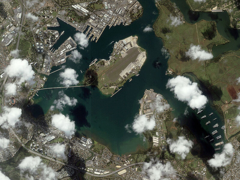 Aerial View of Harbor — Green