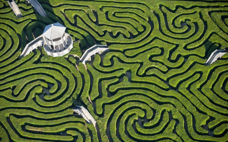 Aerial View of Hedge Maze