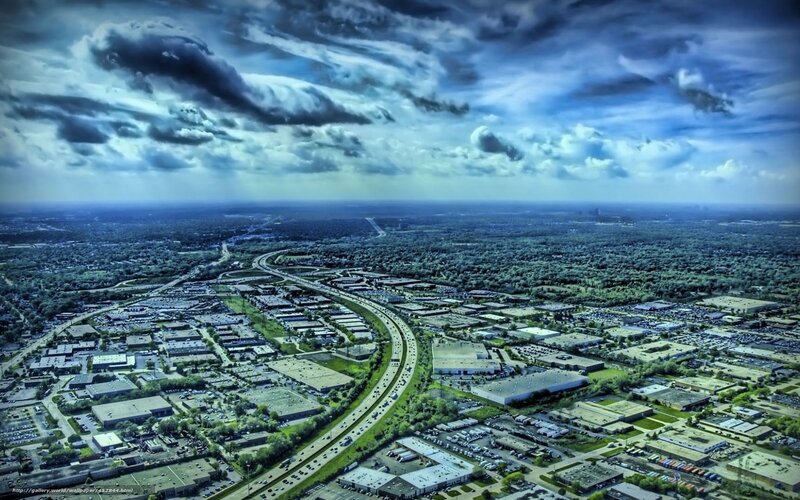 Aerial View of Highway — Blue, Dramatic