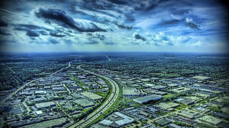 Aerial View of Highway — Blue