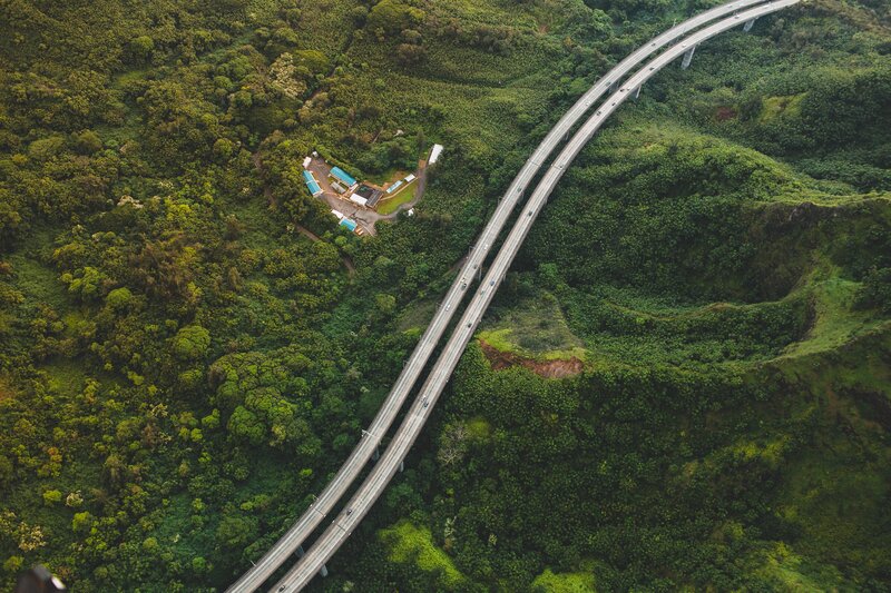 Aerial View of Highway — Green