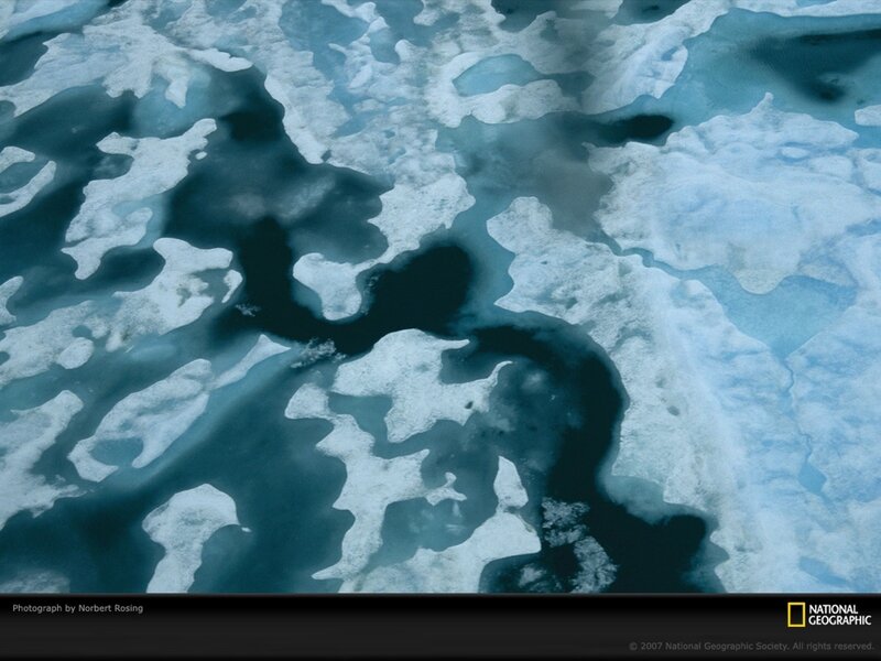 Aerial view of ice floes
