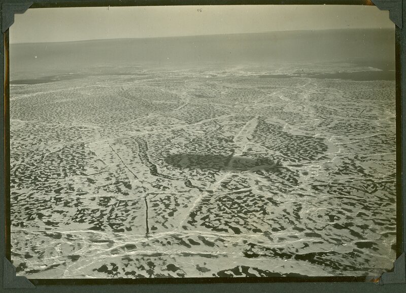 Aerial view of icy landscape