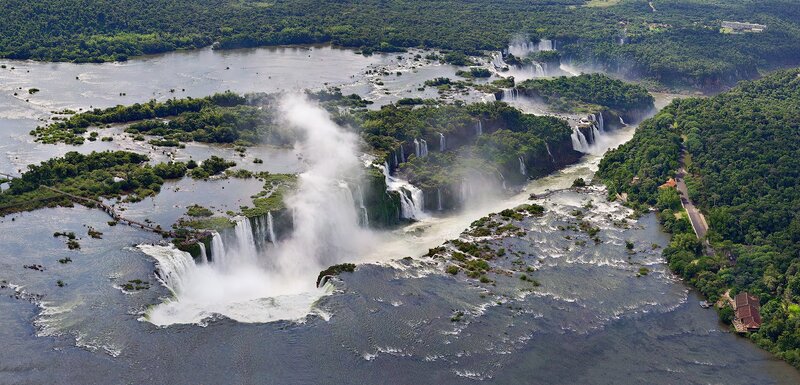 Aerial view of Iguazu Falls