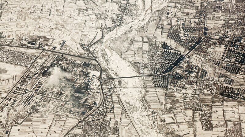 Aerial view of industrial area