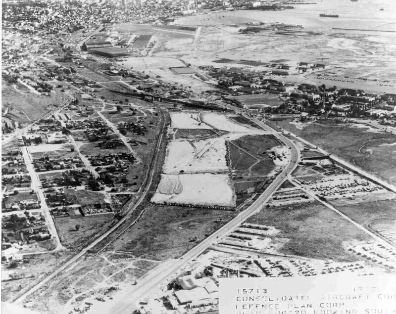 Aerial view of industrial area
