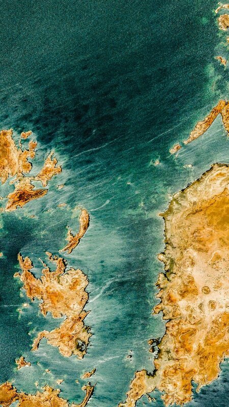 Aerial View of Islands — Blue, Serene, Photograph, Ocean