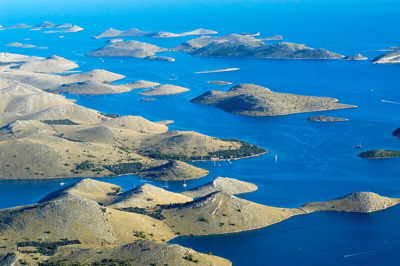 Aerial View of Islands — Blue