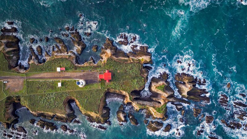 Aerial View of Lighthouse — Blue