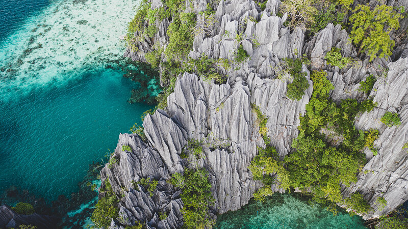Aerial View of Limestone Cliffs