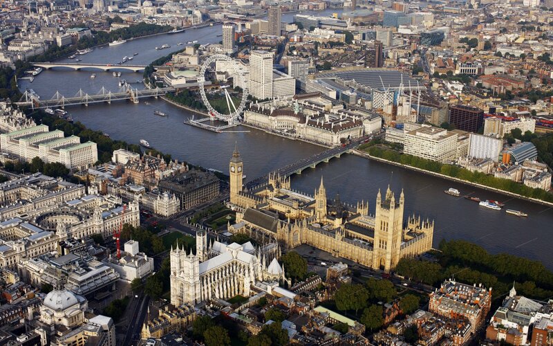 Aerial view of London