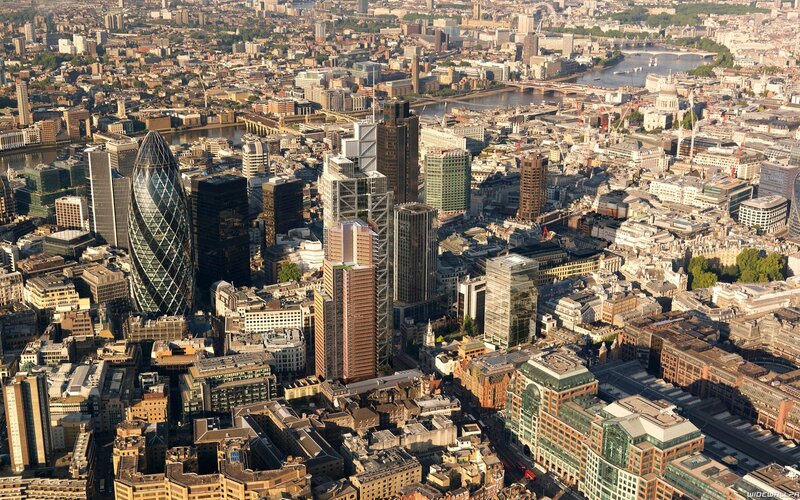 Aerial View of London — Brown, Dramatic