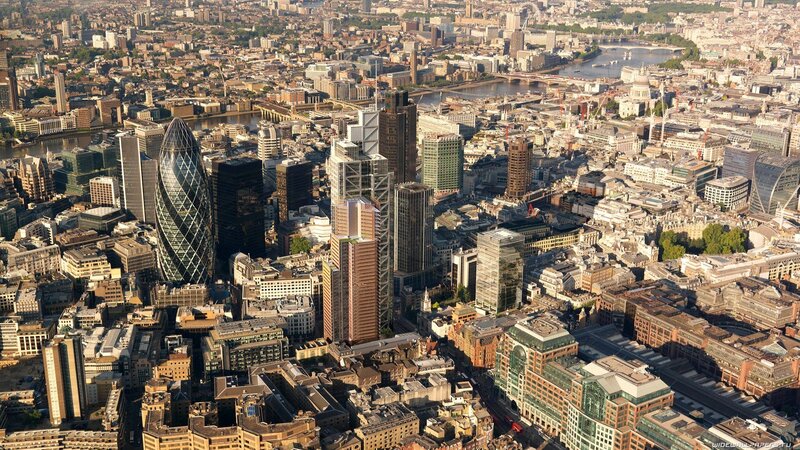Aerial View of London — Brown