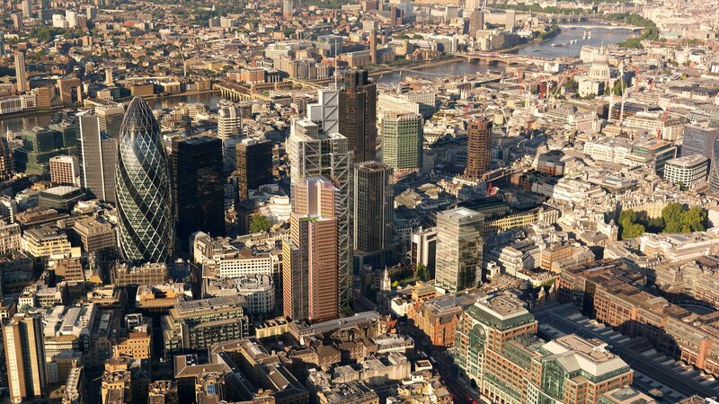 Aerial view of London city center
