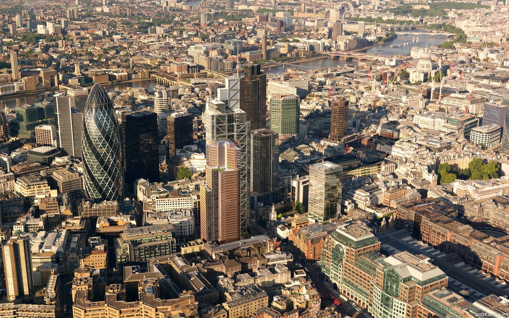 Aerial view of London cityscape