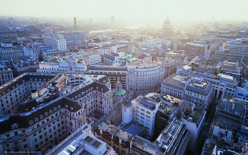 Aerial view of London cityscape