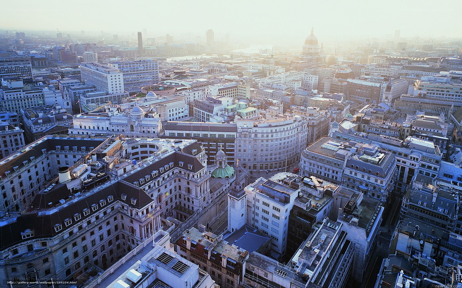 Aerial view of London cityscape