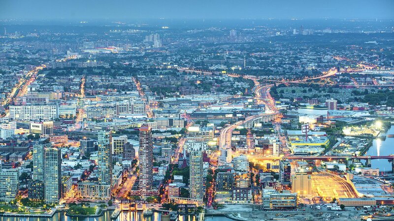 Aerial View of Long Island City — Blue